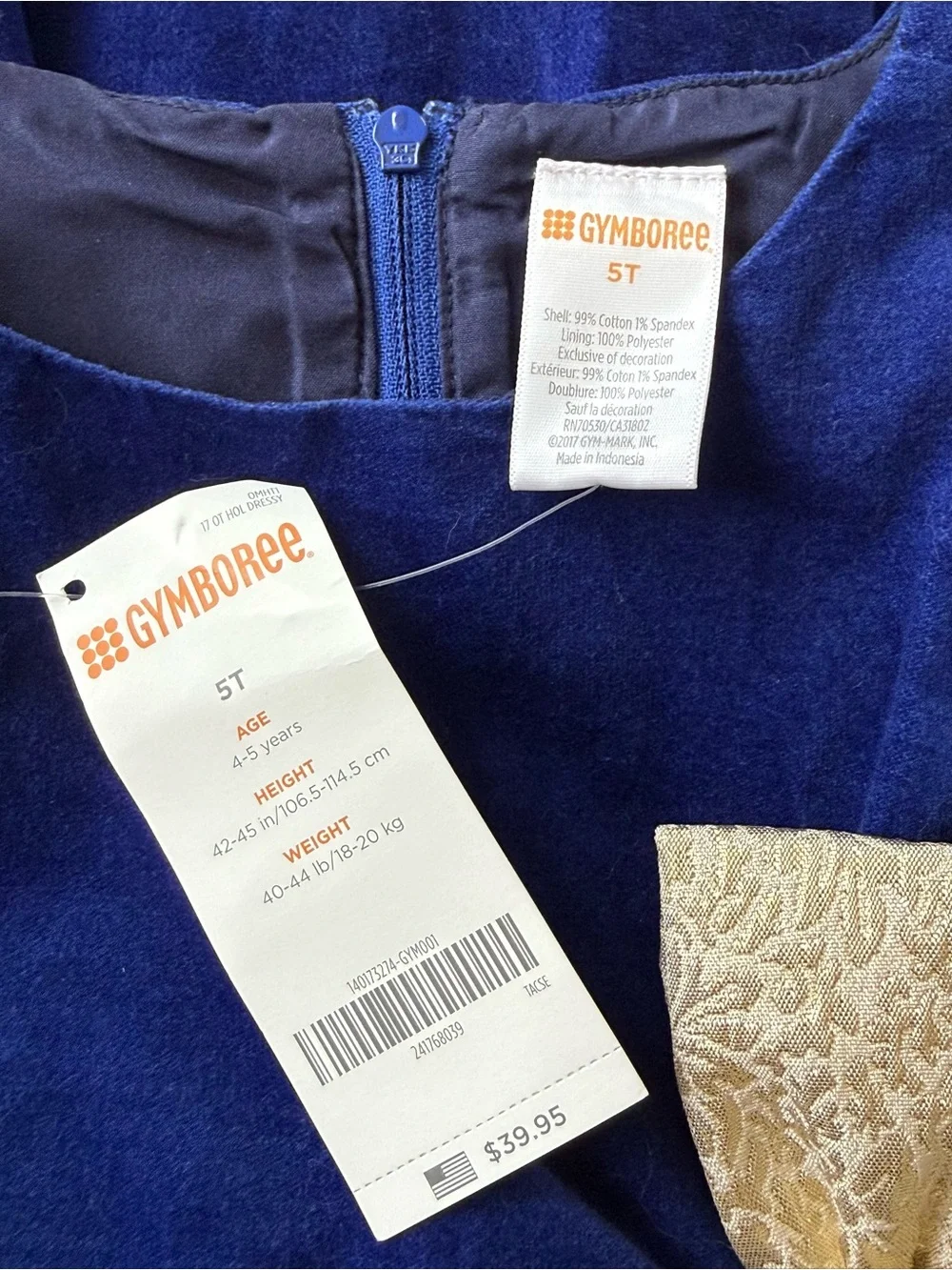 NWT Gymboree Girls 5T Royal Blue Gold Holiday Dress